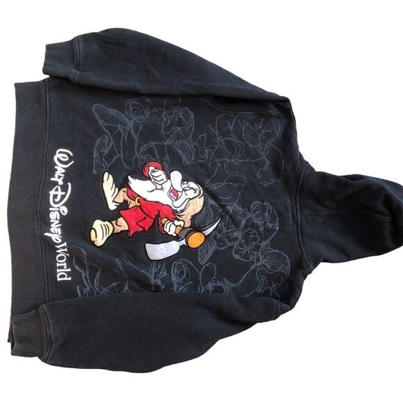 Vintage Walt Disney World Embroidered Snow White Hoodie Sweater Medium Black - Picture 14 of 16